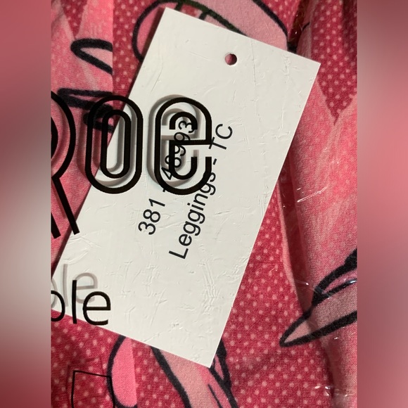 Lularoe TC Pink Breast Cancer Dove Lily Leggings - Picture 4 of 6